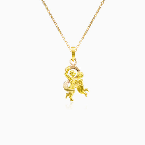 Pendentif signe zodiacal Gémeaux en or