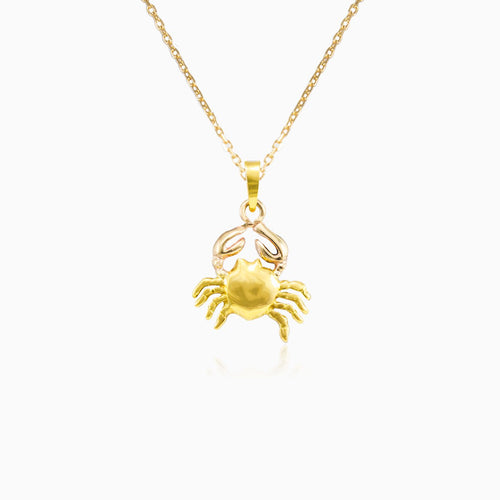 Pendentif signe du zodiaque Cancer en or